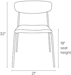 Wolfgang Side Chair 21 Wolfgang Side Chair -Furniture Discount Shop Wolfgang DR CH Front DimensionDrawing 19