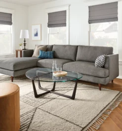 Dunn 47w 33d 15h Coffee Table With Tempered Glass Top -Furniture Discount Shop campbell 866981 17e