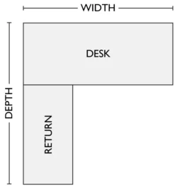 Parsons 60w 30d 29-49h Desk With 60w 24d Return