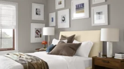 Ionic Table Lamp With White Marble Base And Grey Shade -Furniture Discount Shop profile 080010 15e