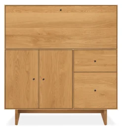 Hudson 42w 20d 44h Office Armoire With Wood Base -Furniture Discount Shop roomandboard 443